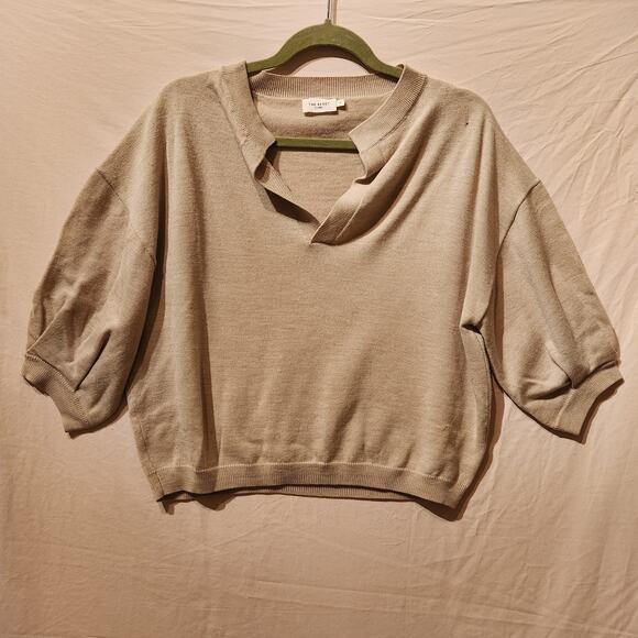 The Reset R Label Women’s Medium 100% Wool Beige Cropped Neutral Sweater - Picture 11 of 11